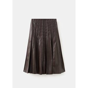 Faux-leather godet skirt